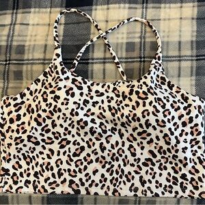 Leopard Print Strappy Crop Top